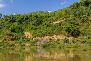 Coast of Nam Ou 3 reservoir, Laos