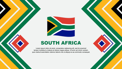 South Africa Flag Abstract Background Design Template. South Africa Independence Day Banner Wallpaper Vector Illustration. South Africa Design