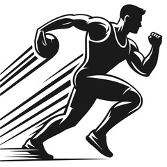 Obraz na płótnie Canvas Sportsman silhouette vector isolated on white background 