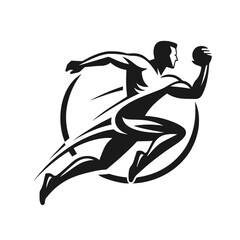 Sportsman silhouette vector isolated on white background	