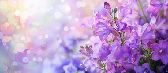 Lovely spring backdrop featuring a bouquet of campanula flowers.