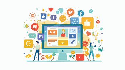 Digital social media marketing promoting and advertis