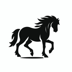Obraz na płótnie Canvas horse silhouette vector illustration White Background, icon, farm animal Template 
