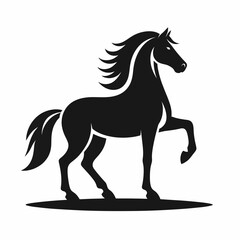 Obraz na płótnie Canvas horse silhouette vector illustration White Background, icon, farm animal Template 