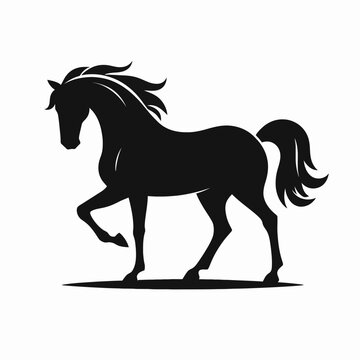 horse silhouette vector illustration White Background, icon, farm animal Template
