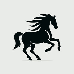 horse silhouette vector illustration White Background, icon, farm animal Template
