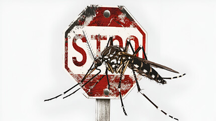 the mosquitoes stop sign vector image, generative Ai