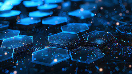 Digital hexagon abstract background