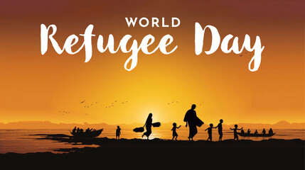 Refugee Day Poster Design - obrazy, fototapety, plakaty