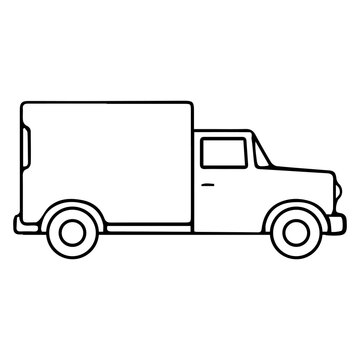 pickup truck outline vector illustration