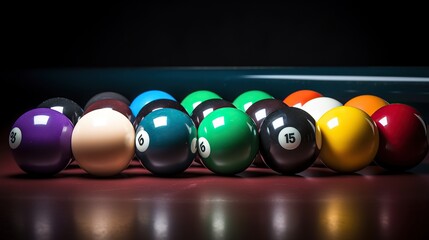 Rows of billiard balls of different colors