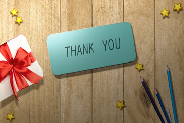 Gift box with Thank You text on the mobile phone screen - 787867640