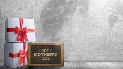 Small chalkboard with Happy Mother's Day text and a gift box - 787868071