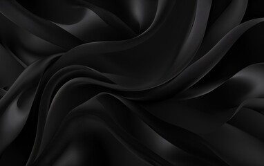 Fototapeta premium Abstract black background. Luxury wavy background vector design. Dark silk pattern. Vector illustration