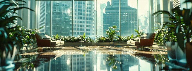 Naklejka premium Luxurious Rooftop Pool with Stunning Skyline View, Modern Architecture and Urban Setting in Kuala Lumpur