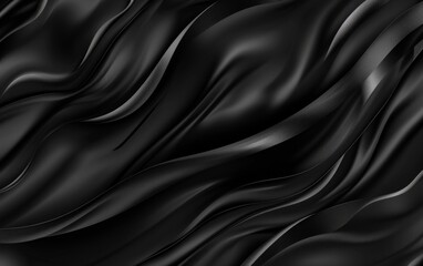 Abstract black background. Luxury wavy background vector design. Dark silk pattern. Vector illustration
