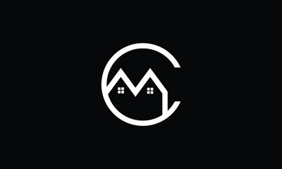 modern CM letter real estate logo
