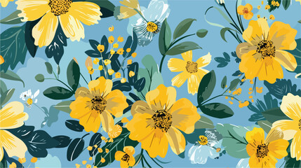 Fototapeta na wymiar Hand drawn flower bouquet. Yellow flowers. Kraft paper