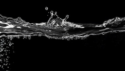 Splashing water on a black background. water splash refreshing black background.