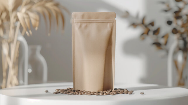 Kraft paper for coffee bean sales mock-up