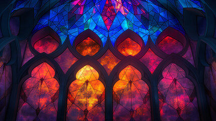 Illuminated Stained Glass Archway Patterns
