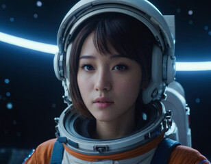 pretty anime girl in space