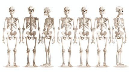 Human bones 3d realistic vector skeleton silhouette c