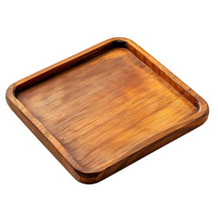 Wooden tray isolated on transparent background