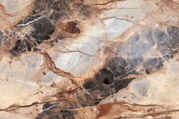 The smooth, glossy texture of polished granite, with reflective surfaces and intricate mineral formations