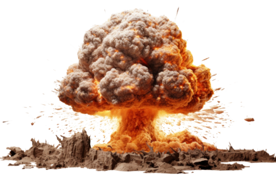 PNG  Nuclear explosion bonfire destruction aggression.