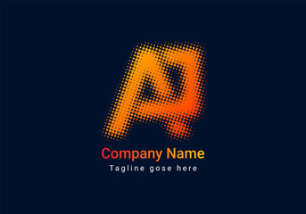 Halftone AJ initial letter logo template. Letter AJ logo, Perfect for corporate, more technology brand identity
