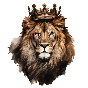 lion wears a crown