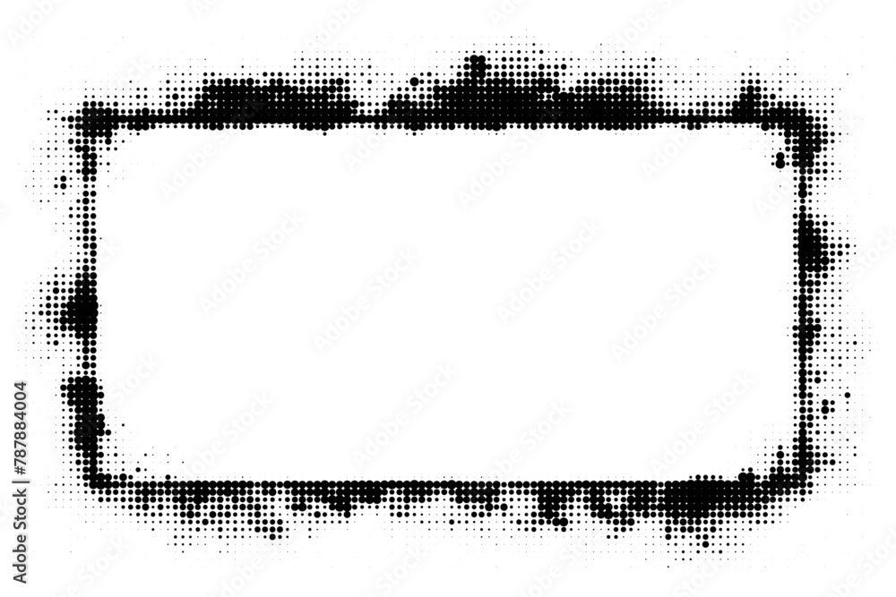 Poster stencil frame dirty halftone texture rectangle border