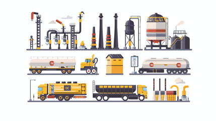 Oil gas industry infographics concept. Gasoline