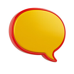 3d speech Bubble Template: a generic 3d speech bubble, red and yellow, no predefined text
