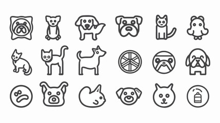 Pet friend outline concept symbols. Perfect Pet shop