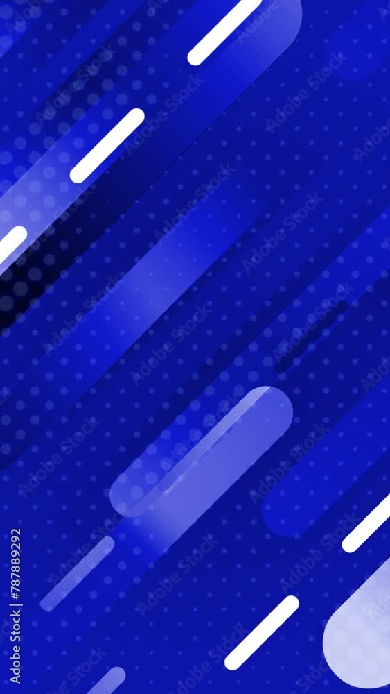 Poster vertical video blue gradient slow rounded lines fall down animation background
