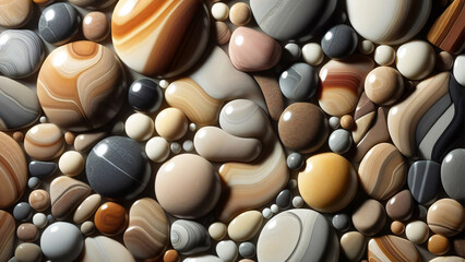 big and small size pebbles background