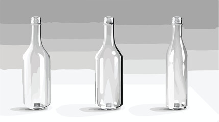 Realistic glass 3d blank bottle. Vector Bottles isolated