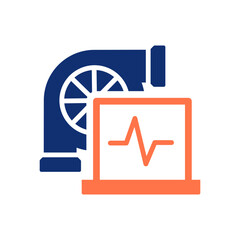 Computer diagnostics of the fuel pump icon on white background. Vector illustration.