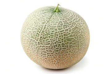 One cantaloupe on white background