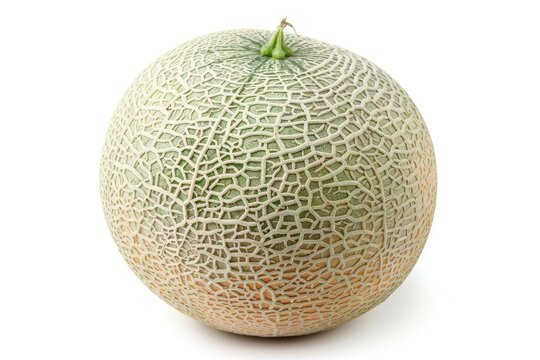 One cantaloupe on white background