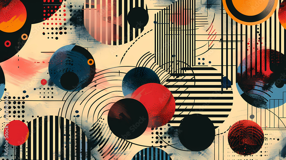 Aufkleber abstract pattern with inspired linear concept
