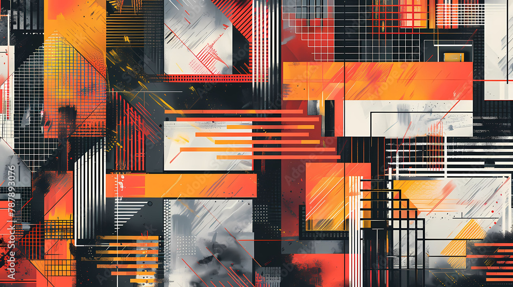 Aufkleber abstract pattern with inspired linear concept