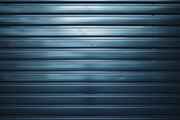 Metallic roller shutter doors with abstract stripe pattern background