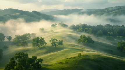 misty morning in the mountains