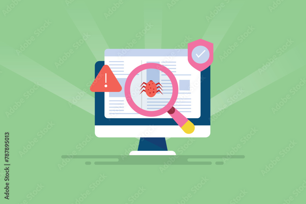 Poster online virus detection and malware removal system, cyber security data and fraud protection on inter