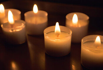 three burning candles