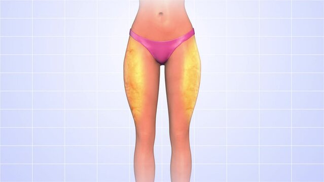 Thigh fat reduction medical animation