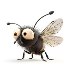 Obraz premium Cute cartoon fly isolated on white background